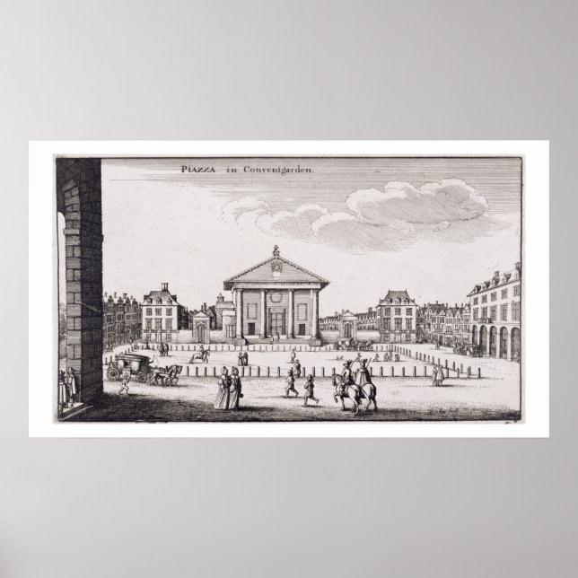 Pôster The Piazza in Covent Garden, 1647 (engraving) (Frente)