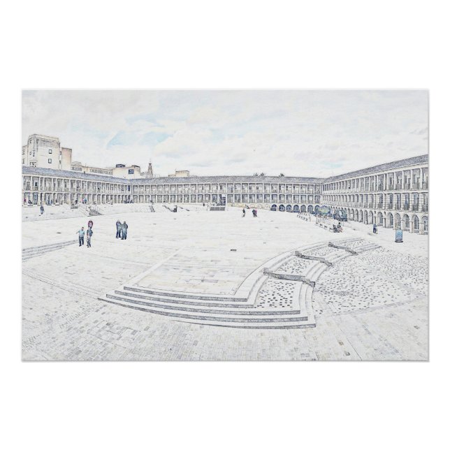 Pôster The Piece Hall Halifax – Histórico West Yorkshire (Frente)