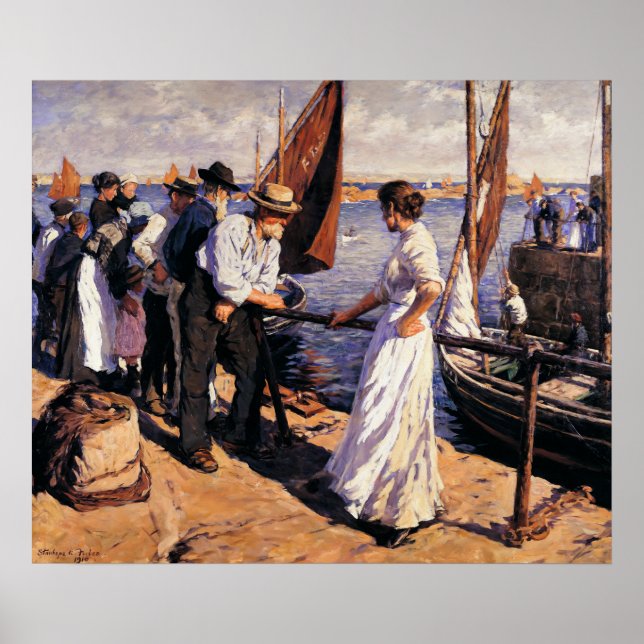 Poster The Pier Head by Stanhope Forbes (Frente)