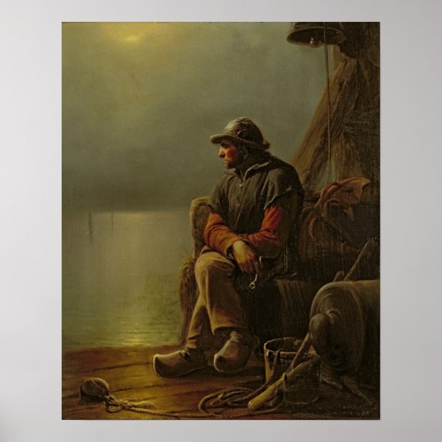 Poster The Pilot Keeps Watch, 1851 (Frente)