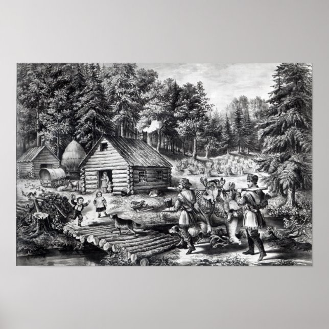 Pôster The Pioneer's Home on the Western Frontier (Frente)