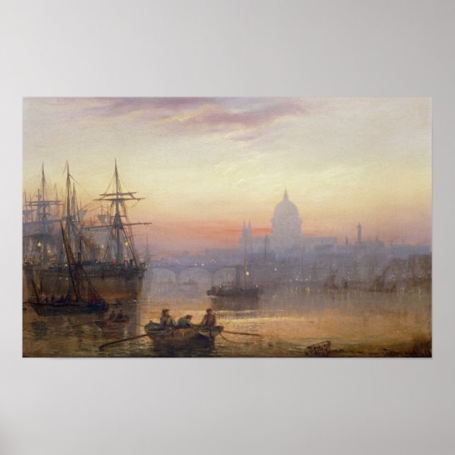 Pôster The Pool of London at Sundown, 1876 (Frente)