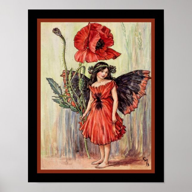 Poster "The Poppy Fairy", cerca de 1918- Cicely Mary Bark (Frente)