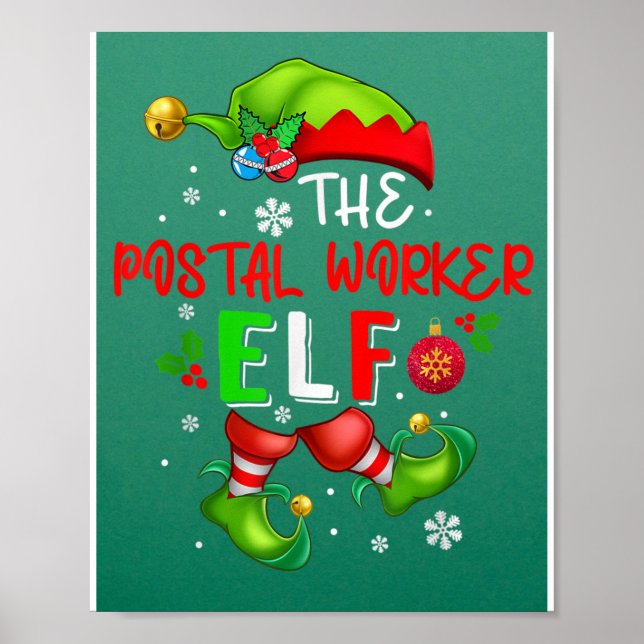 Poster The Postal Worker Elf Christmas Elf Costume Lover (Frente)