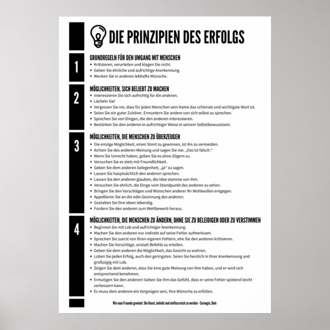 Poster The principles of success (Frente)