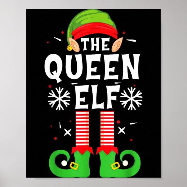 Poster The Queen Elf Christmas Family Matching Pajamas Qu (Frente)