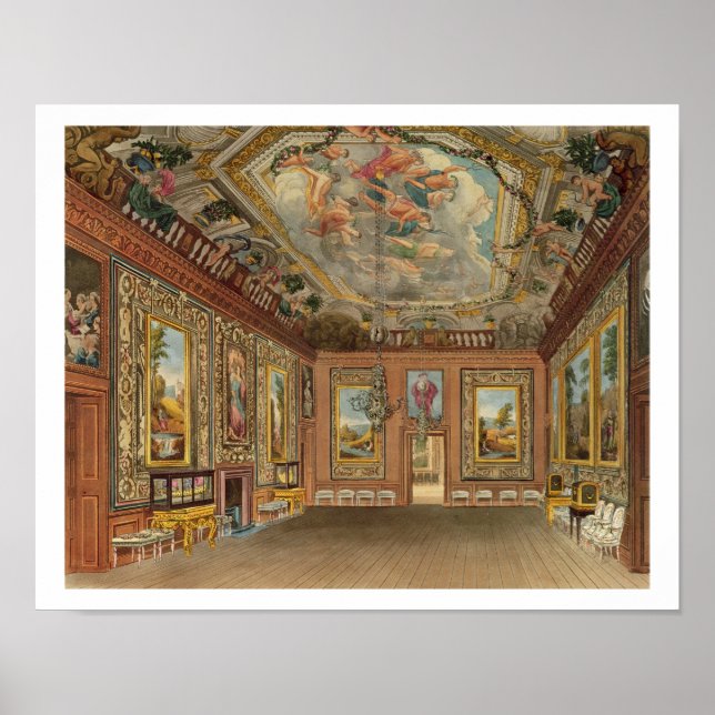 Pôster The Queen's Drawing Room, Windsor Castle, from 'Ro (Frente)
