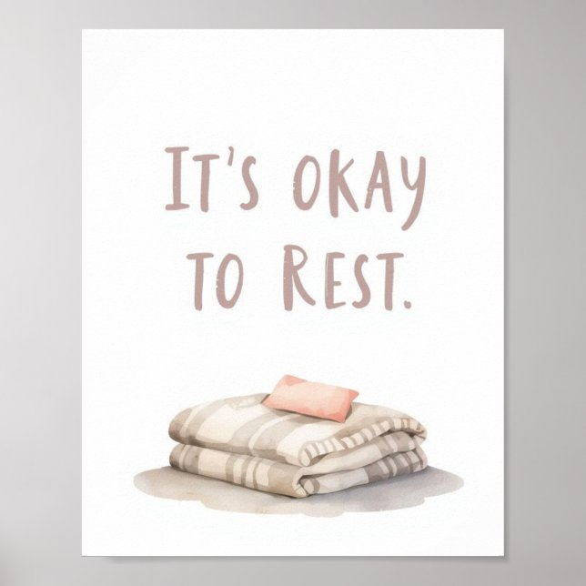 Poster The Quiet Grove “It’s Okay to Rest” Affirmation (Frente)