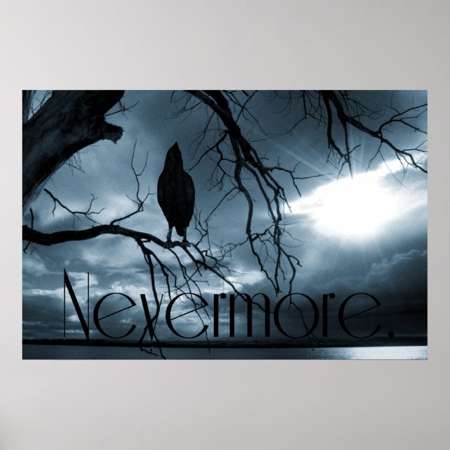 Poster The Raven - Nevermore Sunbeams & Tree Blue (Frente)