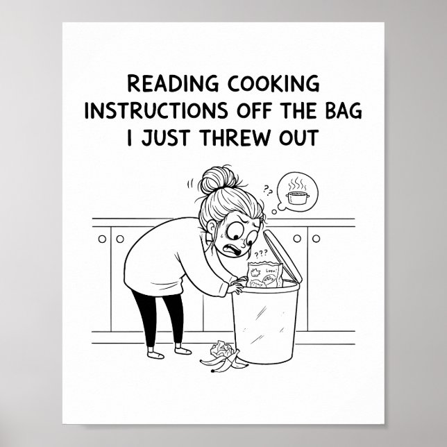 Poster The Recipe Regret Minimalist Kitchen Comic (Frente)