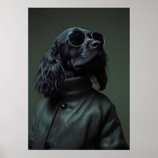 Poster The Refined Rogue: Coker Spaniel Dark Academia Dog