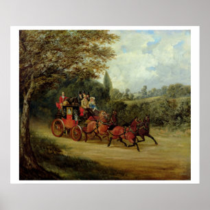 Pôster The Royal Mail Coach with Passengers (oil on canva