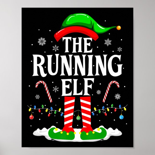 Poster The Running Elf Xmas Running Funny Runner Christma (Frente)