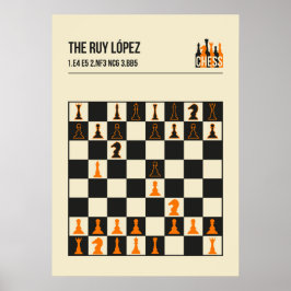Poster The Ruy Lopez Chess Opening Illustration