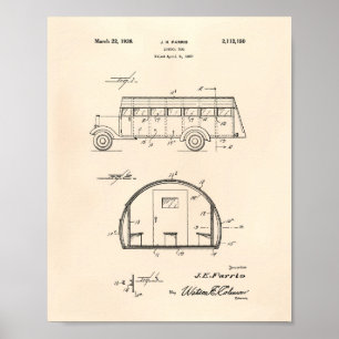 Poster The School Bus 1937 Patent Art Old Peper