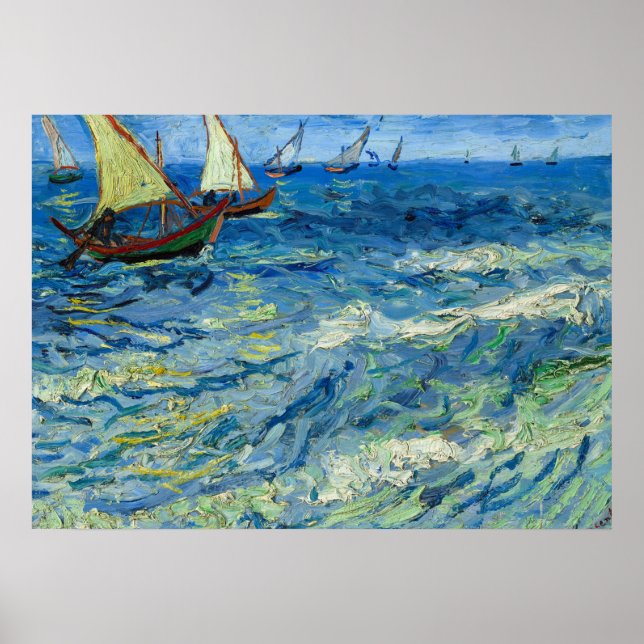 Poster The Sea at Saintes-Maries by Vincent van Gogh (Frente)