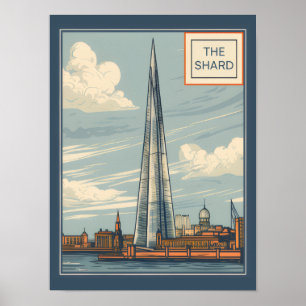 Poster The Shard Londres Reino Unido Viagem Vintage