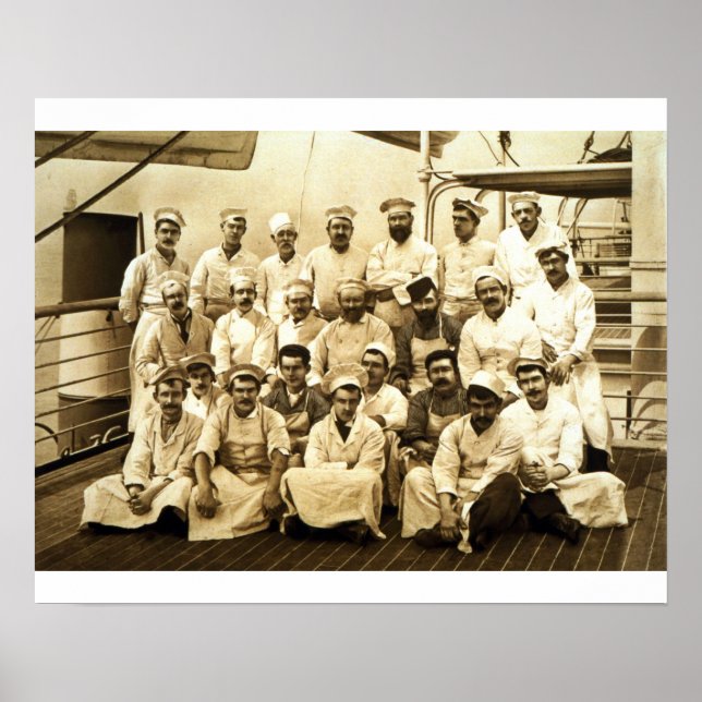 Pôster The ship's cooks aboard the R.M.S. Teutonic (b/w p (Frente)