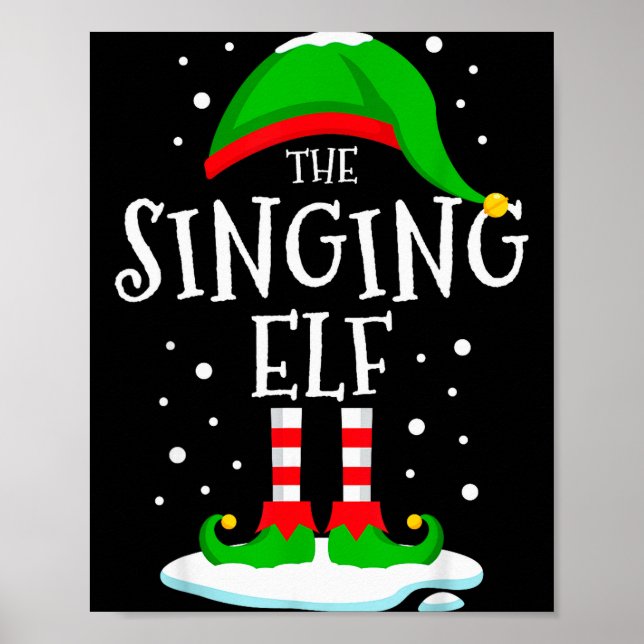 Poster The Singing Elf Christmas Family Matching Xmas Sin (Frente)