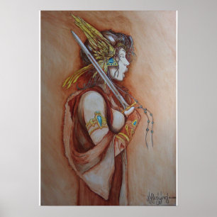 Pôster "The Singing Warrior", pintura de Joseph C. Kenyon
