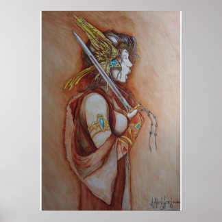 Pôster "The Singing Warrior", pintura de Joseph C. Kenyon