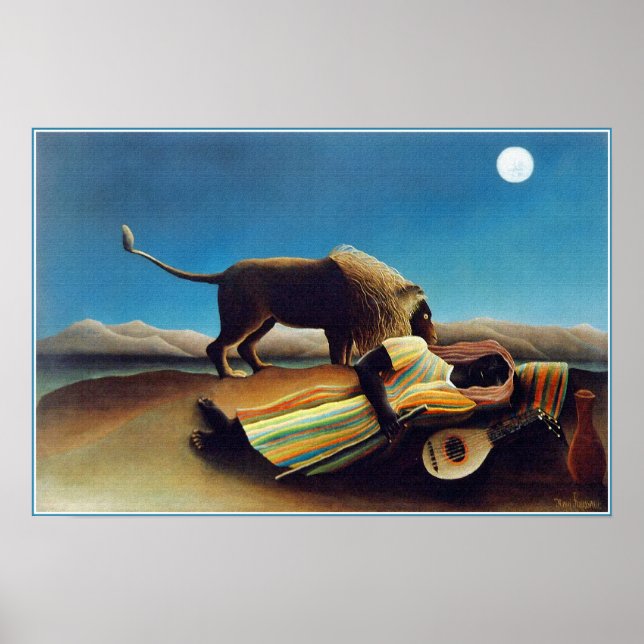 Poster "The Sleeping Gypsy" por Henri Rousseau (Frente)
