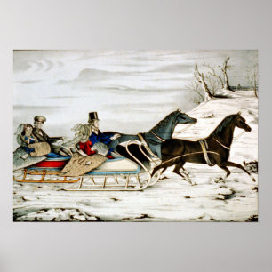 Poster The Sleigh Race - 1848