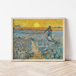 Poster The Sower | Vincent Van Gogh<br><div class="desc">The Sower (1888) by Dutch post-impressionist artist Vincent Van Gogh. Original artwork is an oil on canvas. The landscape scene shows a farmer in an abstract field with the bright yellow sun in the background.

Use the design tools to add custom text or personalize the image.</div>