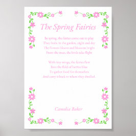 Poster The Spring Fairies Poem Print