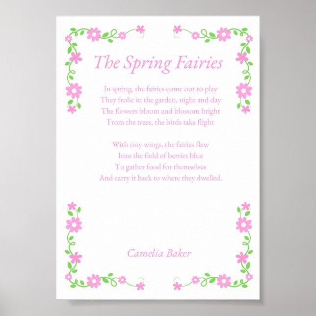 Poster The Spring Fairies Poem Print (Frente)