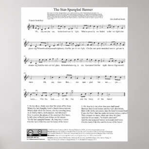 Pôster The Star Spangled Banner Song Sheet