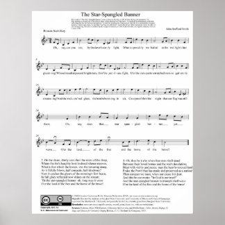 Pôster The Star Spangled Banner Song Sheet