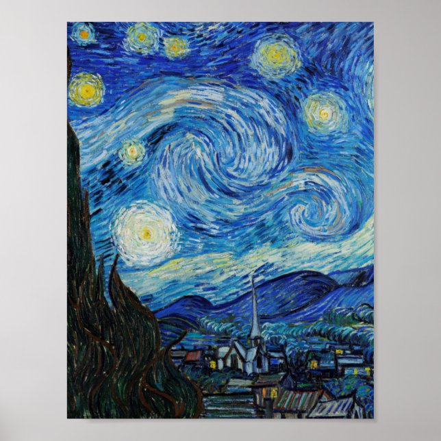 Poster The Starry Night (1889) by Vincent Van Gogh (Frente)