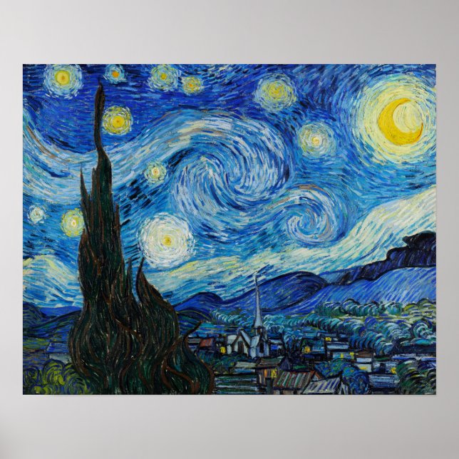 Poster The Starry Night 1889, por Vincent van Gogh (Frente)