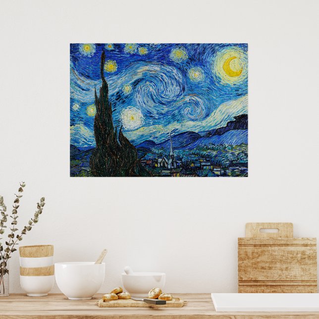 Poster The Starry Night by Van Gogh  (Cozinha)