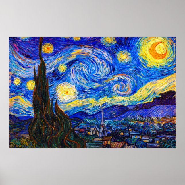 Poster The Starry Night by Vincent van Gogh (Frente)