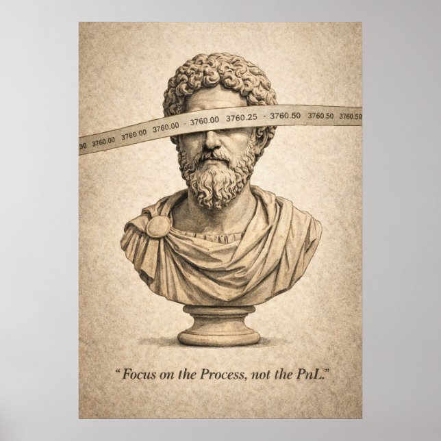 Poster The Stoic Trader, Process vs PnL, Forex Trading (Frente)