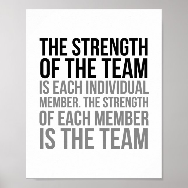 Poster The Strength Of The Team Is Each Individual Member (Frente)