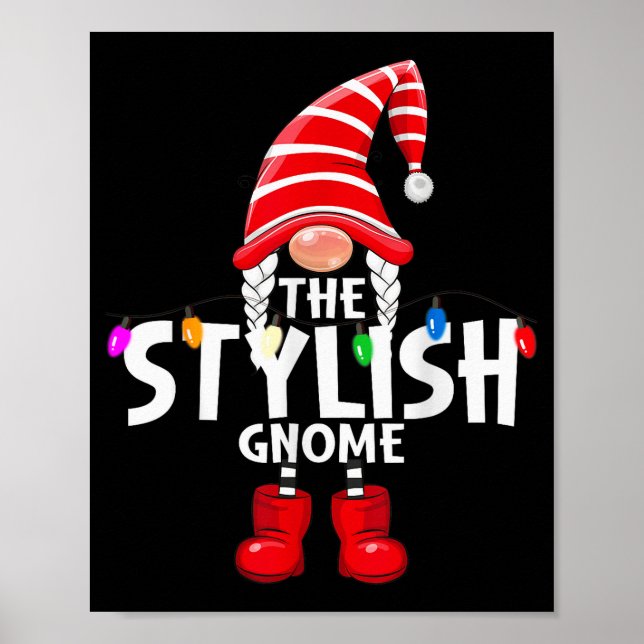 Poster The Stylish Gnome Christmas Matching Pajama  (Frente)
