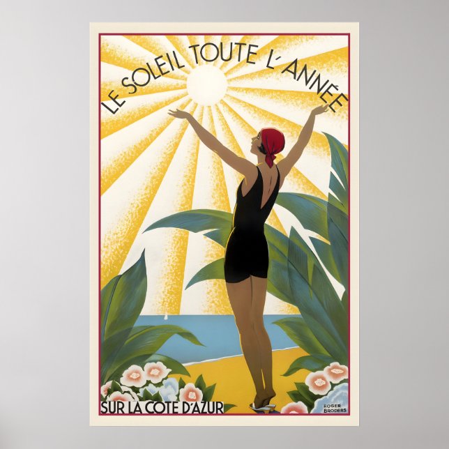Poster The Sun All Year Round Côte d'Azur French Riviera (Frente)