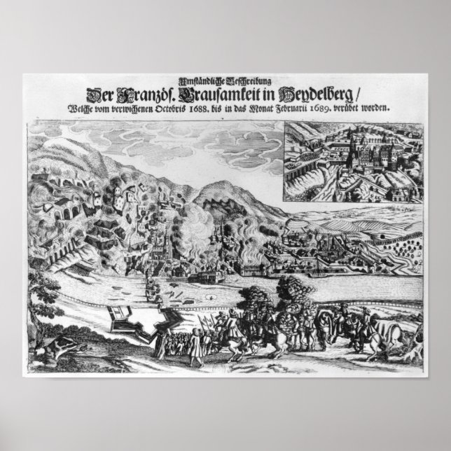 Poster The taking and destruction of Heidelberg by (Frente)