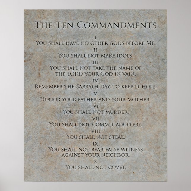 Poster The Ten Commandments Carved In Stone (Frente)