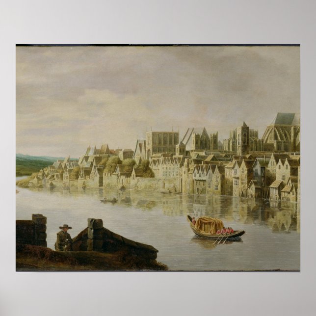 Pôster The Thames at Westminster Stairs, c.1630 (óleo em  (Frente)