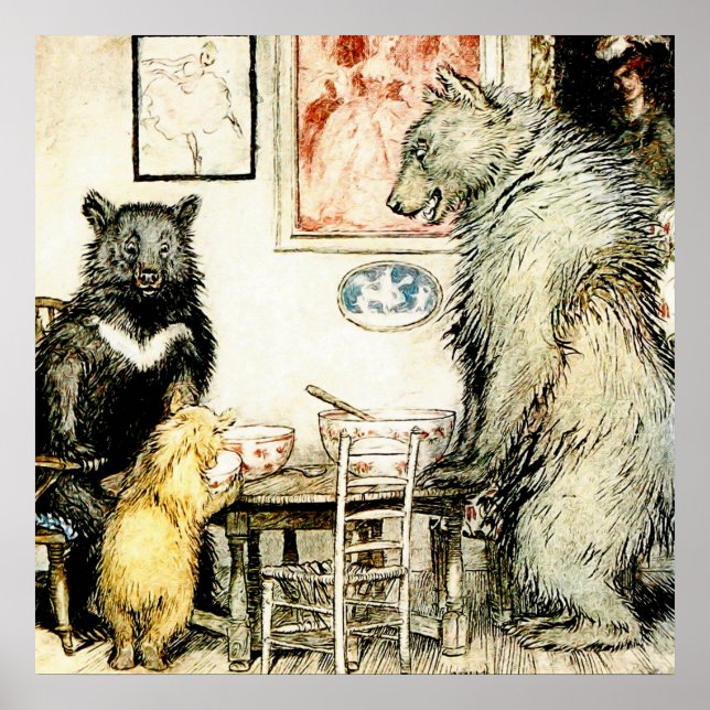 Poster "The Three Bears" por Arthur Rackham (Frente)