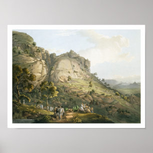 Poster The Town of Abha in Abyssinia, engraved by J. Bluc