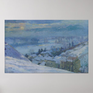 Pôster The Village of Herblay under snow, 1895