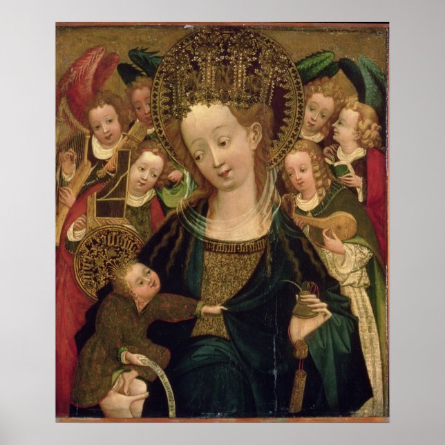 Pôster The Virgin and Child with Angels (Frente)