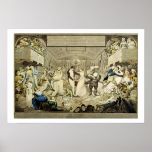 Poster The Waltz (coloured engraving)