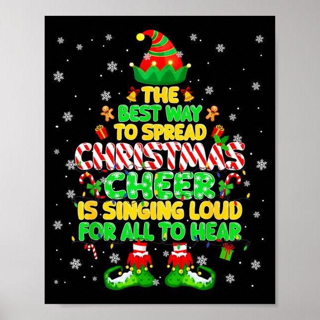 Poster The Way To Spread Christmas Elf Xmas Boys Mens Kid (Frente)