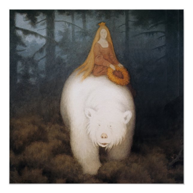 Pôster "The White Bear" por Theodor Kittelsen (Frente)